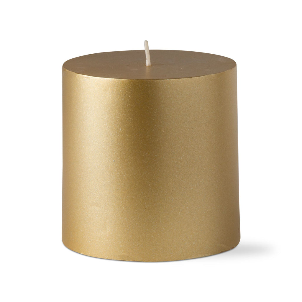 Metallic Gold Pillar Candle 4x4 - touchGOODS