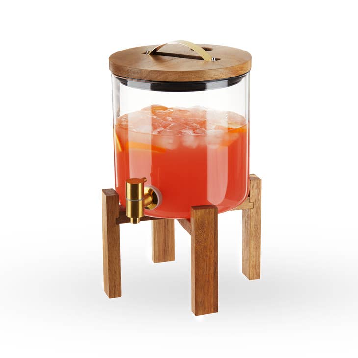 Modern Manor Wood & Glass Drink Dispenser - touchGOODS