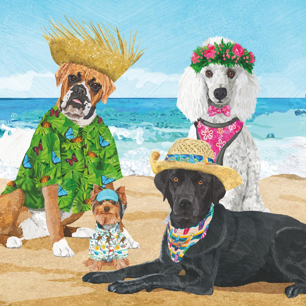 Dogs' Beach Party Beverage Napkin - touchGOODS