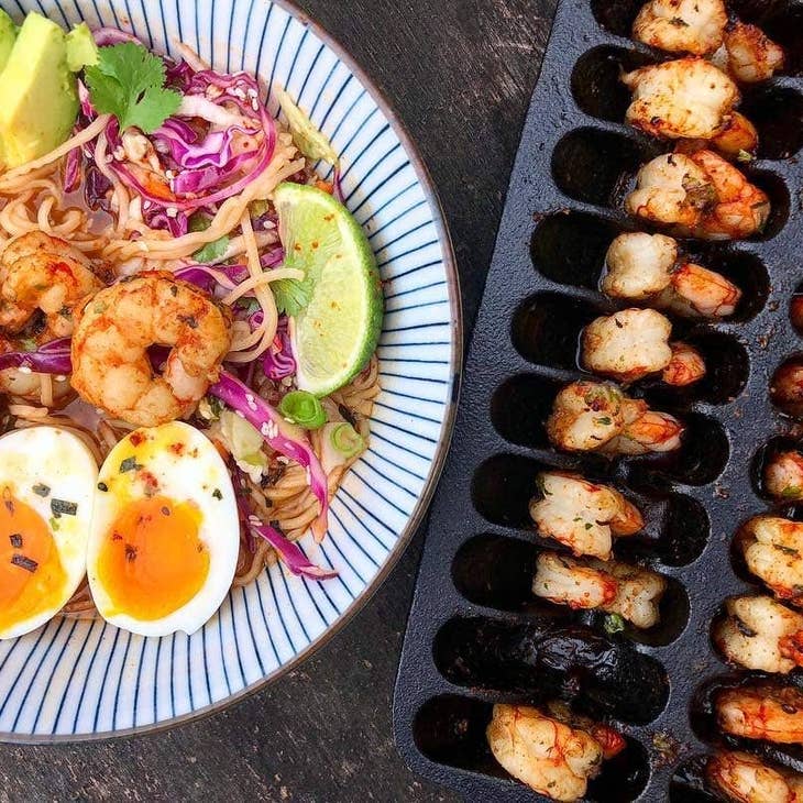 Outset Shrimp Grill Pan, Cast Iron - touchGOODS