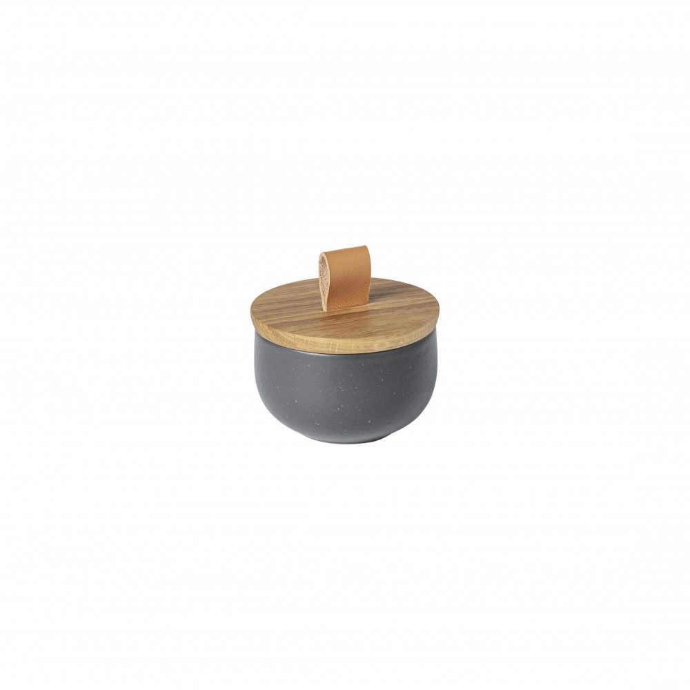 PACIFICA Salt Cellar W/ Wood  Lid 3.75'' - touchGOODS