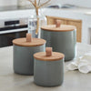 Pacifica Stoneware Canister with Oak Lid - touchGOODS