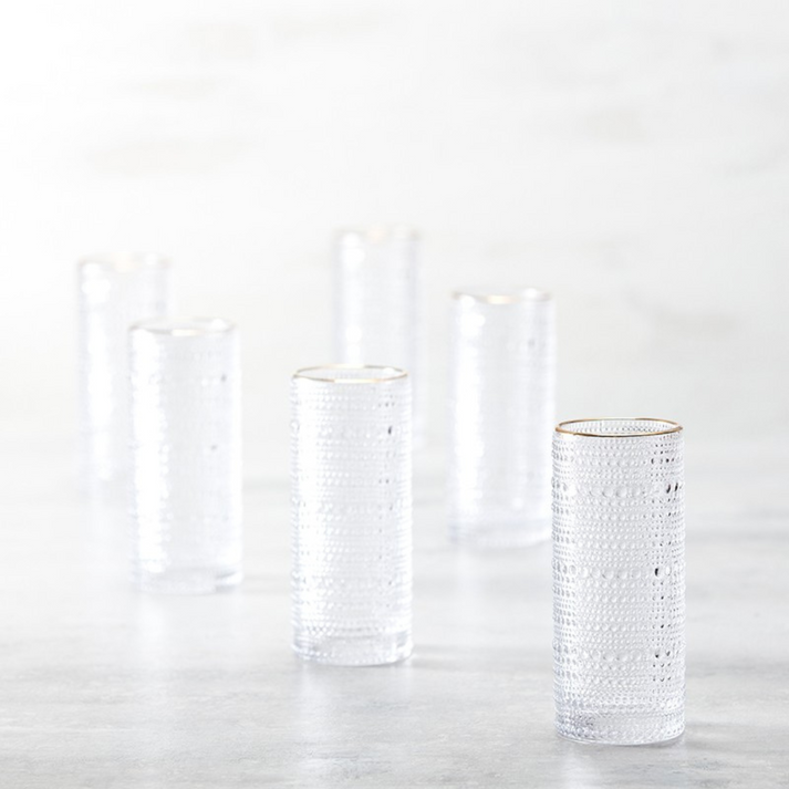 Jupiter Clear Gold Rimmed Highball 10.8oz - touchGOODS