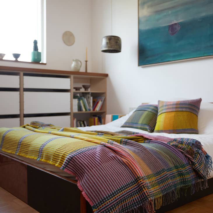 Hambling Large -Merino Lambswool Pinstripe Throw/Blanket - touchGOODS