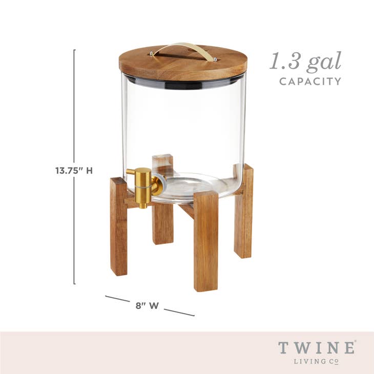 Modern Manor Wood & Glass Drink Dispenser - touchGOODS