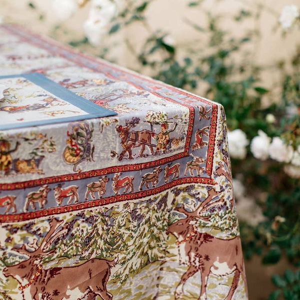 Renne Grey/Blue Tablecloths - touchGOODS