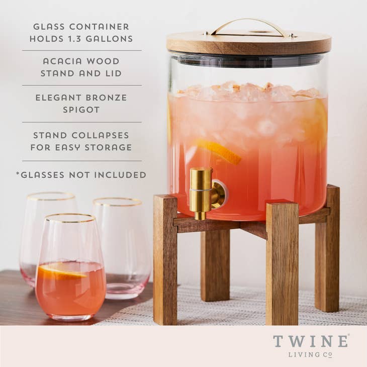Modern Manor Wood & Glass Drink Dispenser - touchGOODS