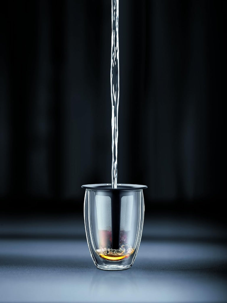 Tea for One Double wall glass, 0.35 l, 12 oz and tea strainer - touchGOODS