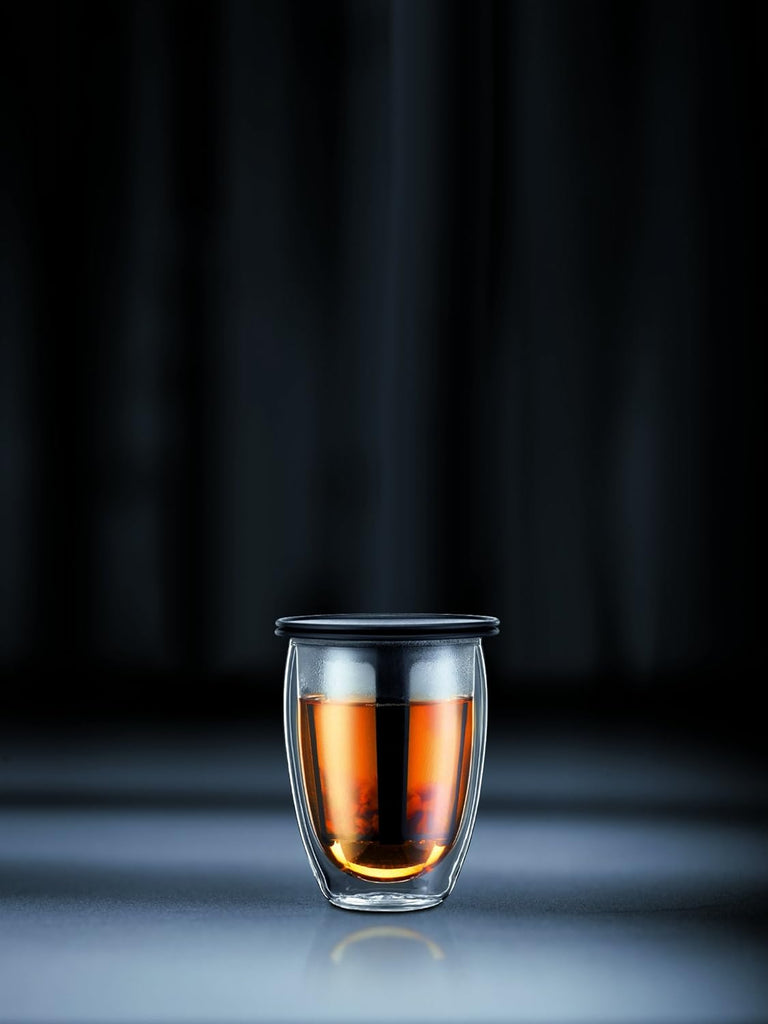 Tea for One Double wall glass, 0.35 l, 12 oz and tea strainer - touchGOODS
