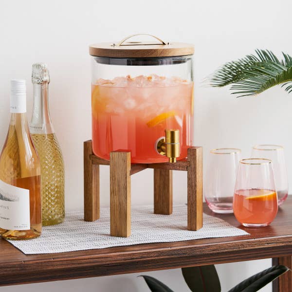 Modern Manor Wood & Glass Drink Dispenser - touchGOODS