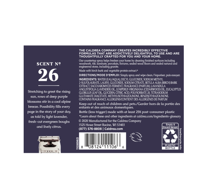 Lavender Cedar Leaf Countertop Spray with Vegetable Protein - touchGOODS