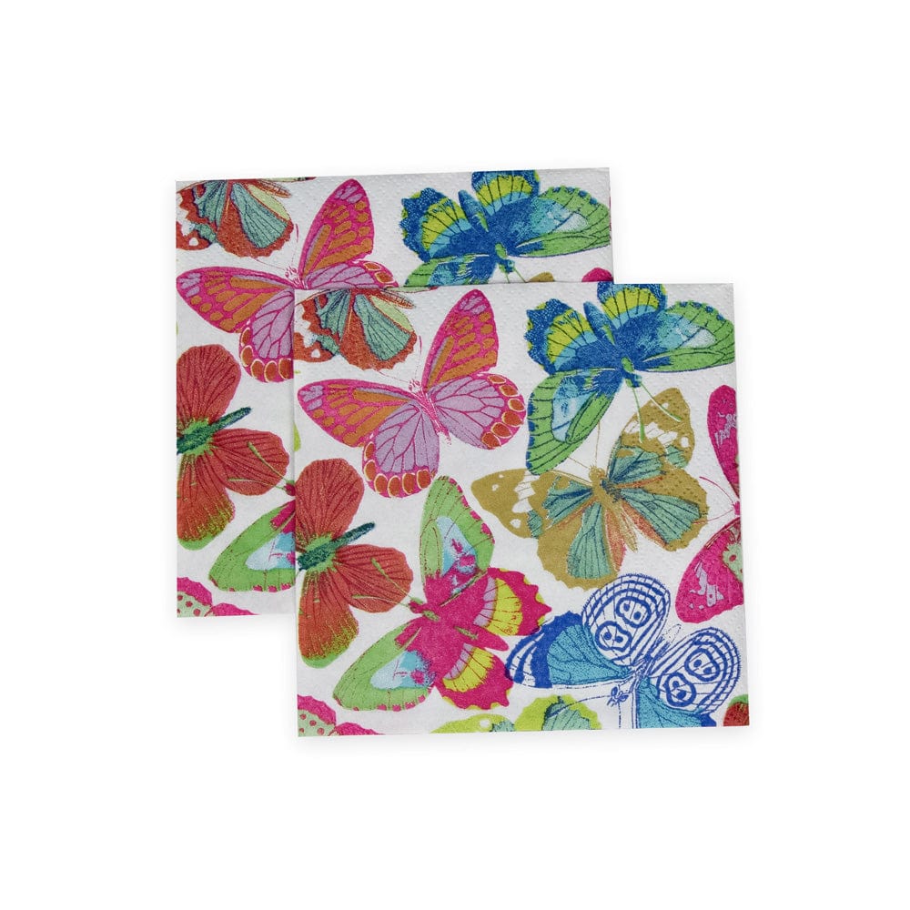 Butterflies Bright Paper Cocktail Napkins - 20 Per Package - touchGOODS
