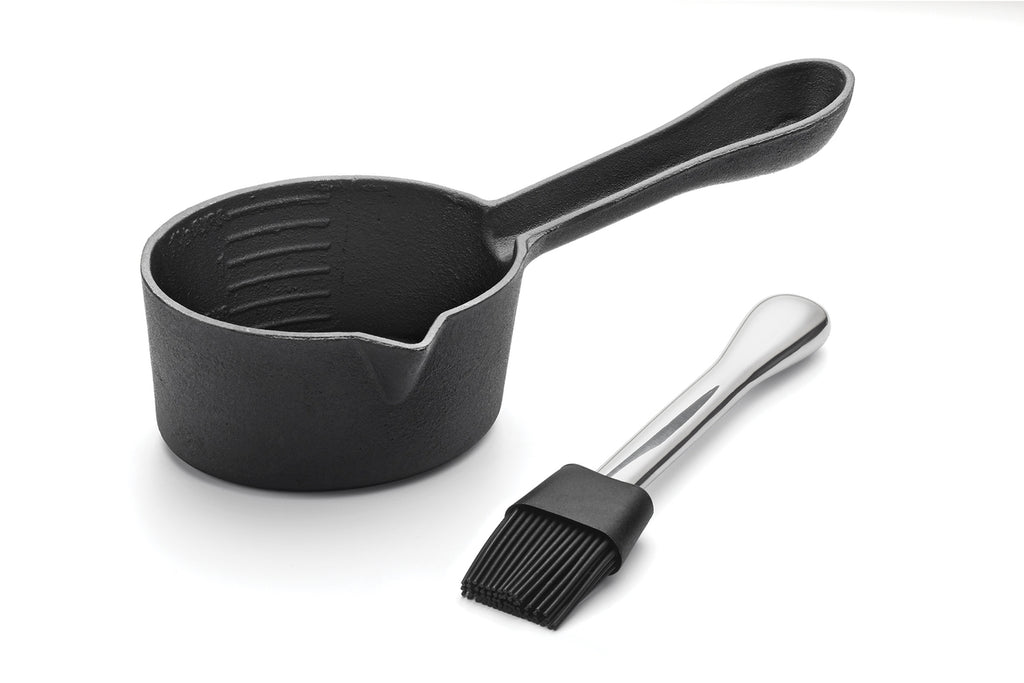 Outset Cast Iron Sauce Pot W/Silicon Brush - touchGOODS