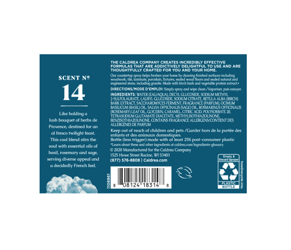 Basil Blue Sage Countertop Spray with Vegetable Protein - touchGOODS