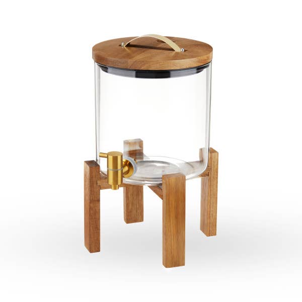 Modern Manor Wood & Glass Drink Dispenser - touchGOODS