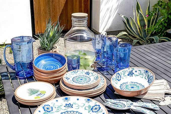 Rio Turquoise Floral Oval Serve Bowl 91.3 Oz - touchGOODS