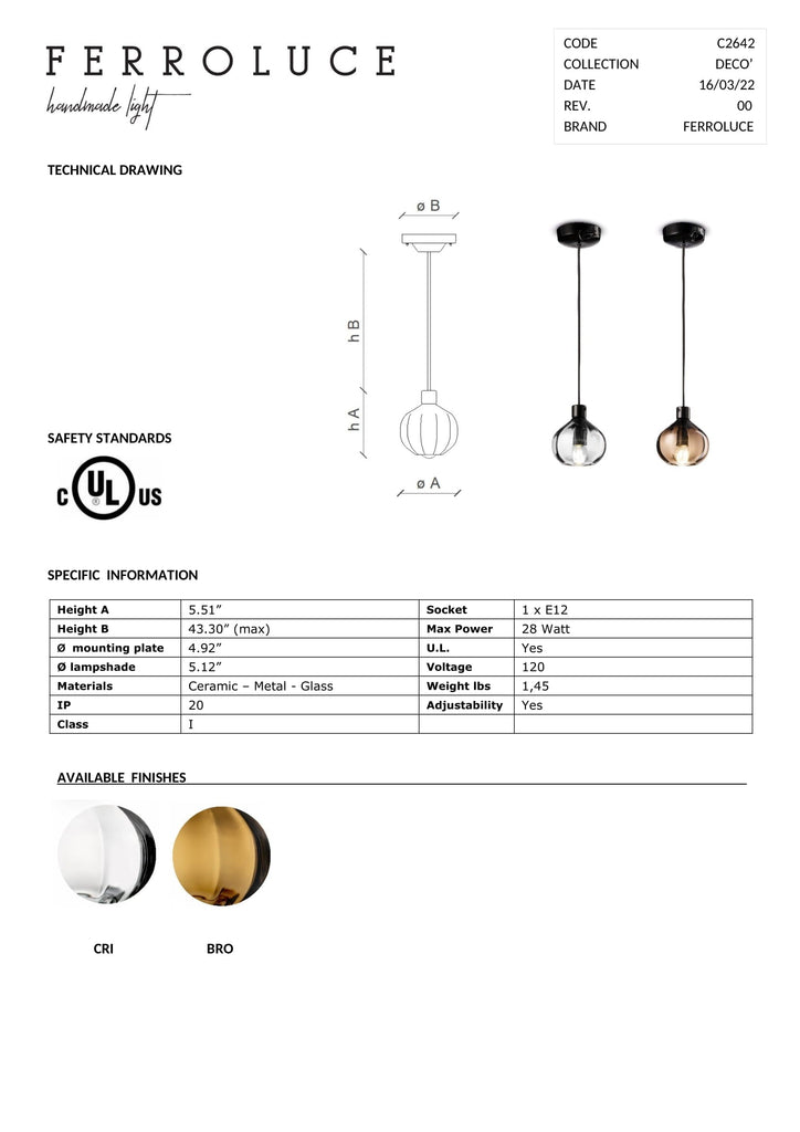 Afoxe Glass Pendant C2642 - touchGOODS