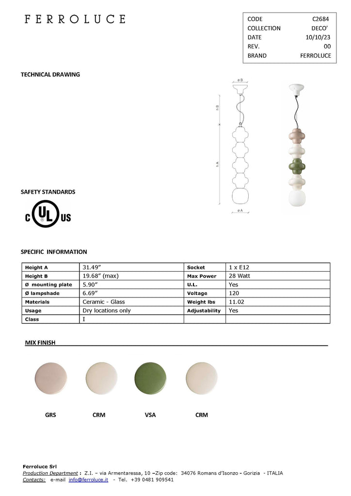 Copacabana Pendant Light C2684 - touchGOODS