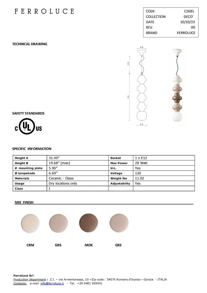 Copacabana Pendant Light C2685 - touchGOODS