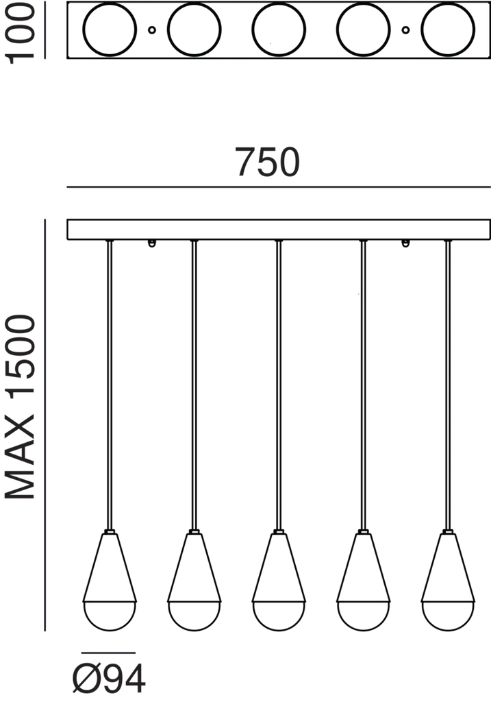 DEW Pendant Light 289.11.FFT - touchGOODS