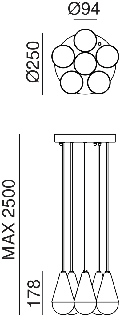 DEW Pendant Light 289.12.FFT - touchGOODS