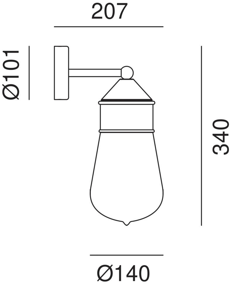 DROP Outdoor Wall Light 270.04.ORT - touchGOODS