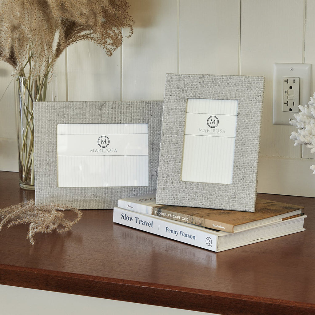 Pale Gray Faux Grasscloth Frame - touchGOODS