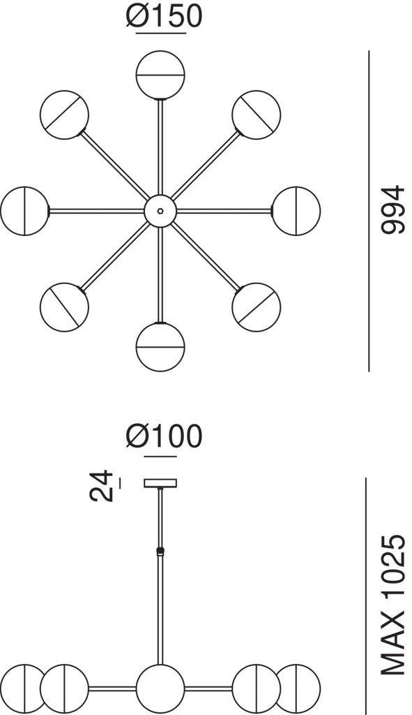 MOLECULE 8 Light Chandelier 275.08 - touchGOODS