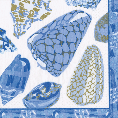 Coquillage Blue Napkin Cocktail- 20 Per Package - touchGOODS