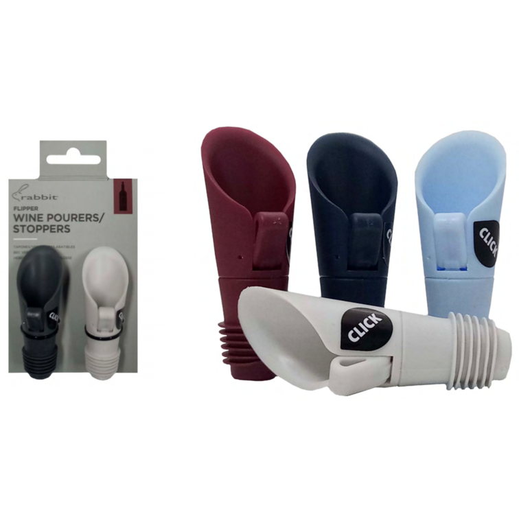 FLIPPER WINE POURER/STOPPERS- SET of 2 - touchGOODS