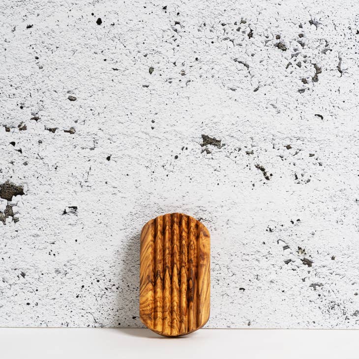 Olive Wood Soap Dish - Stripes - touchGOODS