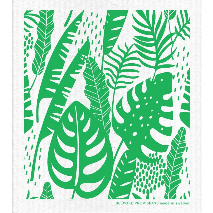 Tropical Leaves Swedish Dishcloth - touchGOODS