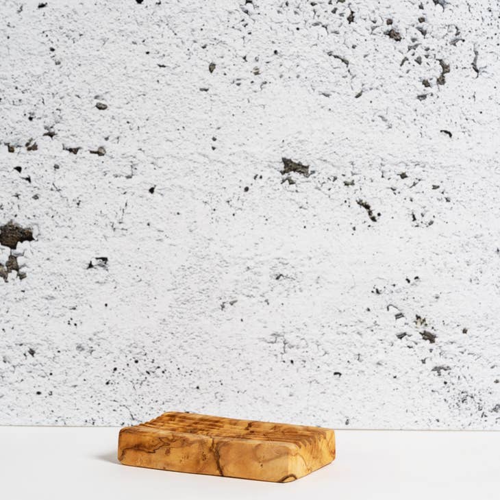 Olive Wood Soap Dish - Stripes - touchGOODS