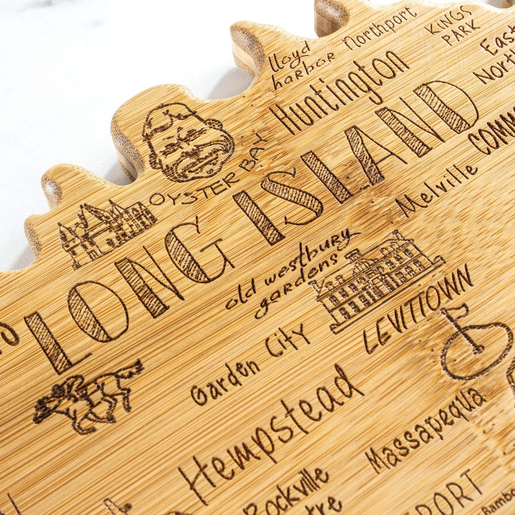 Destination Long Island Shaped Bamboo Serving and Cutting Board - touchGOODS