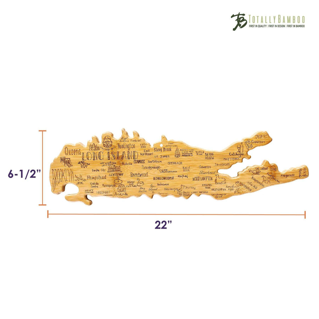 Destination Long Island Shaped Bamboo Serving and Cutting Board - touchGOODS