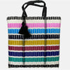 Recycled Plastic Cesta Tote Ex-large ~ Multicolor Stripe - touchGOODS