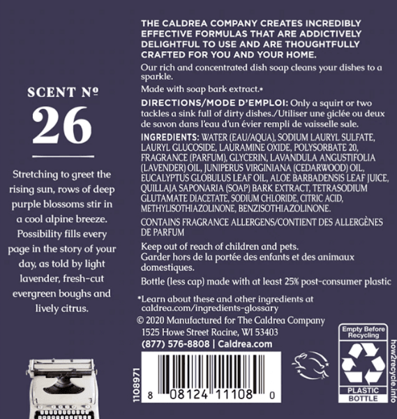 Lavender Cedar Leaf Dish Soap with Soap Bark & Aloe Vera - touchGOODS