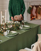 POM POM TRIM LINEN NAPKIN SET OF 4 IN FOREST GREEN - touchGOODS