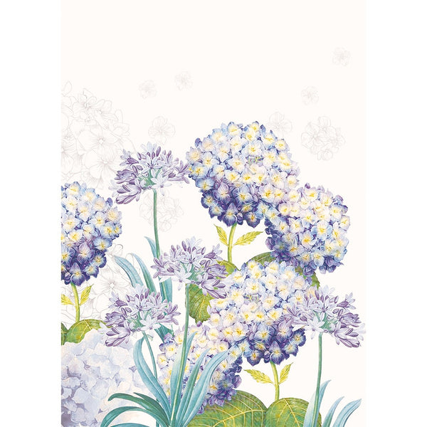 Jardin D’Hortensias Bleu Kitchen Towel 20“x28” - touchGOODS