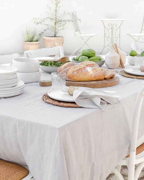 Light Gray Linen Tablecloth - touchGOODS
