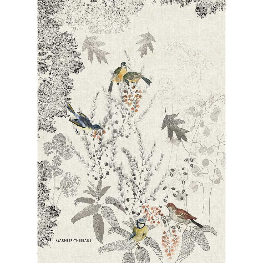 Monochrome Fusain Kitchen Towel, Cotton-Linen Blend - touchGOODS