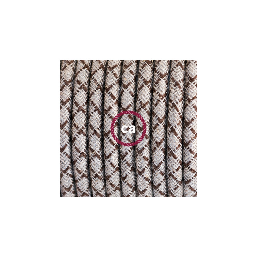 Natural & Brown Linen CrissCross Plug-in Pendant with Socket Switch - touchGOODS