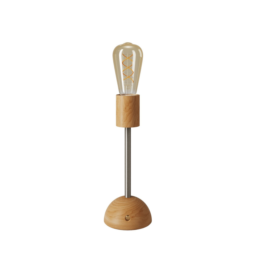 Rechargeable Wooden Lamp Base with Golden Edison Bulb - touchGOODS