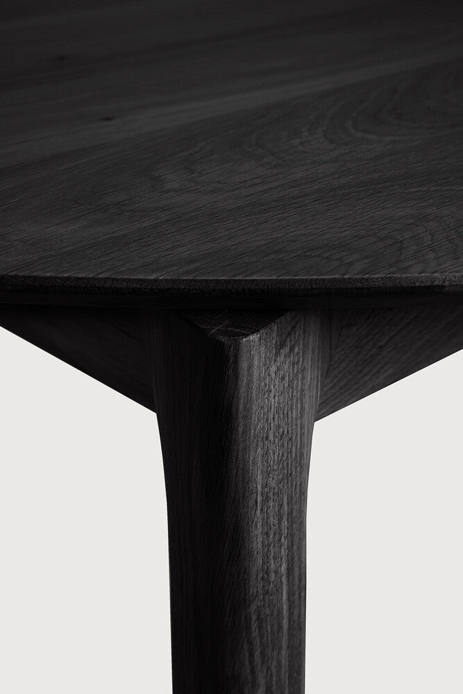 Bok Round Extendable Dining Table - Black Varnished Oak - touchGOODS