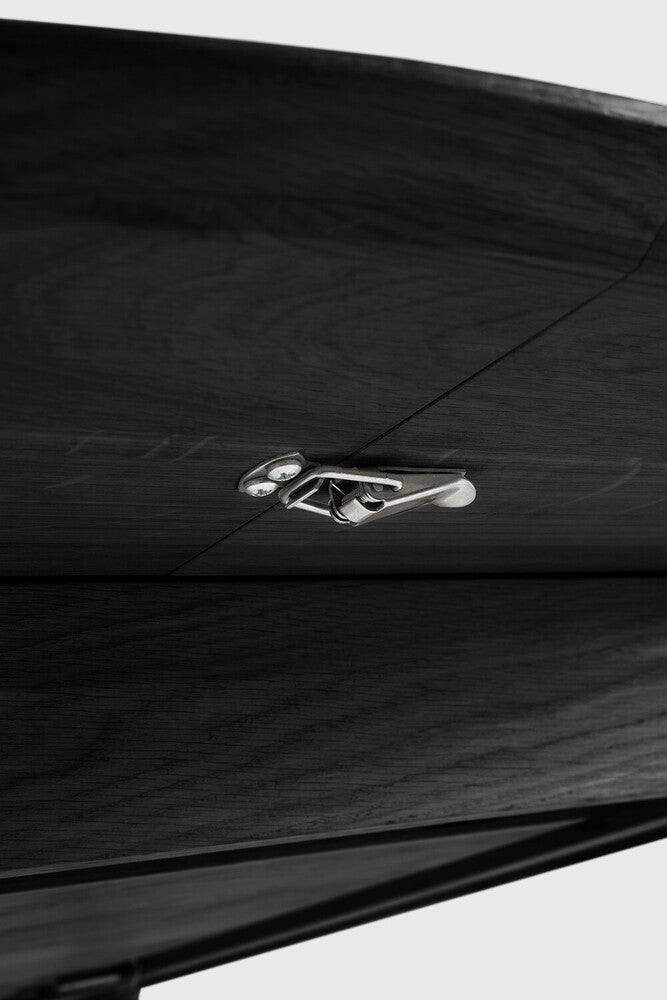 Bok Round Extendable Dining Table - Black Varnished Oak - touchGOODS