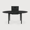 Bok Round Extendable Dining Table - Black Varnished Oak - touchGOODS