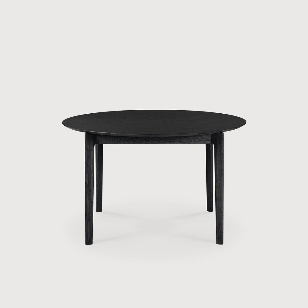 Bok Round Extendable Dining Table - Black Varnished Oak - touchGOODS