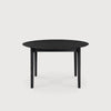 Bok Round Extendable Dining Table - Black Varnished Oak - touchGOODS