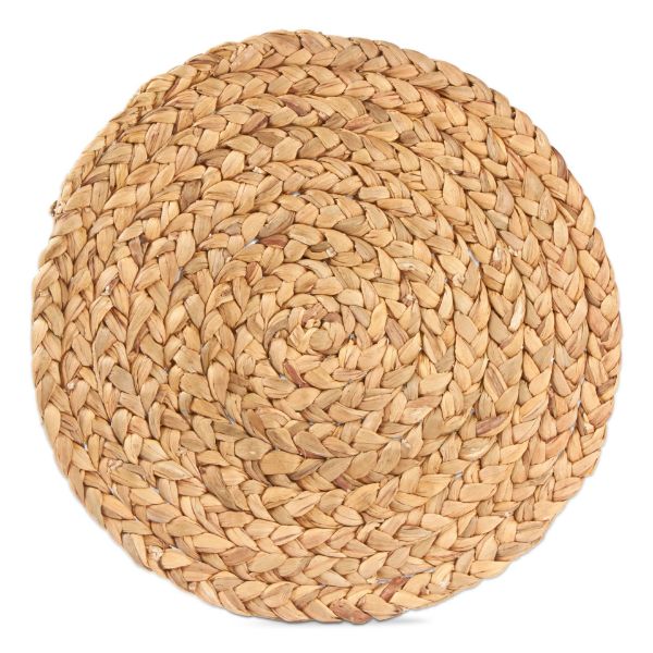 Braided Water Hyacinth Round Placemat - Natural - touchGOODS