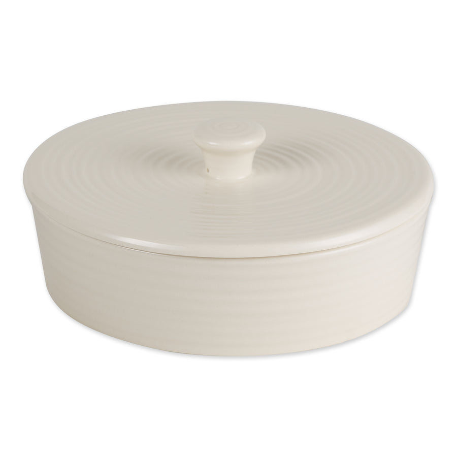 TORTILLA WARMER - 8IN - STONEWARE - WHITE - touchGOODS